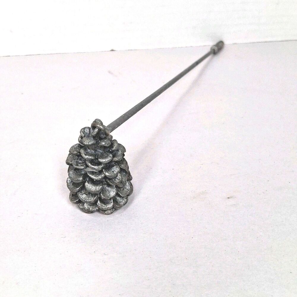 VTG Scents & Accents Pewter Candle Snuffer - Pinecone- 9 inches overall length